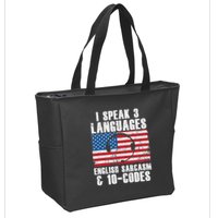 Funny Dispatcher 911 Emergency Operator Thin Yellow Line Zip Tote Bag
