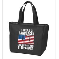 Funny Dispatcher 911 Emergency Operator Thin Yellow Line Zip Tote Bag