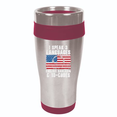 Funny Dispatcher 911 Emergency Operator Thin Yellow Line 16oz Travel Tumbler
