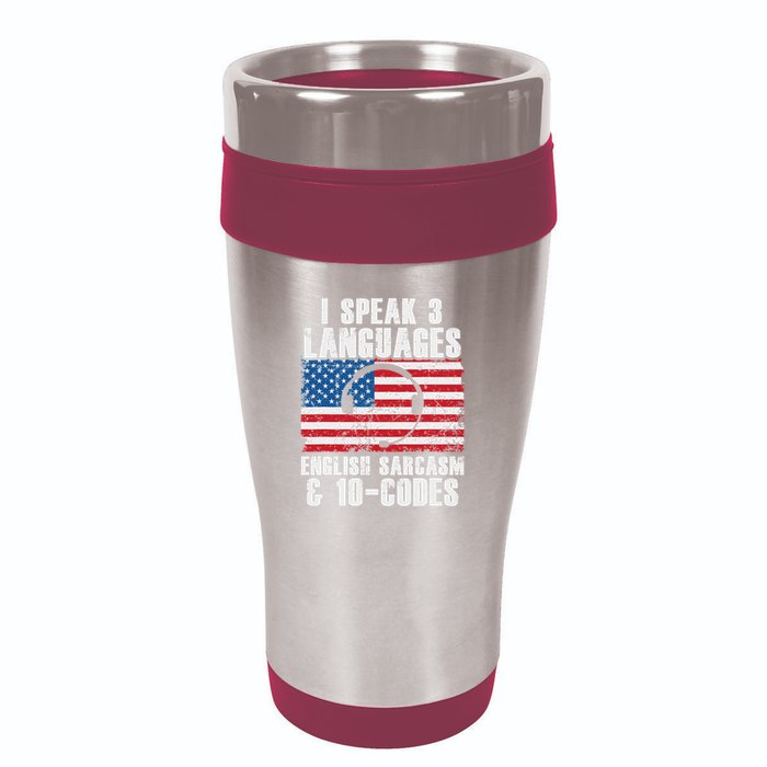 Funny Dispatcher 911 Emergency Operator Thin Yellow Line 16oz Travel Tumbler