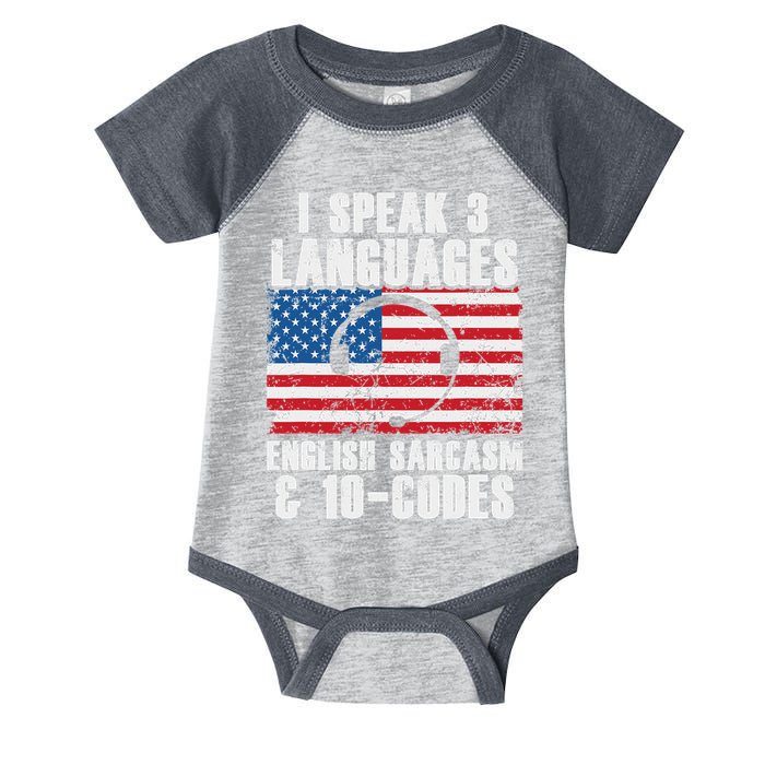 Funny Dispatcher 911 Emergency Operator Thin Yellow Line Infant Baby Jersey Bodysuit