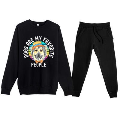 Funny Dogs Are My Favorite People Cute Gift Premium Crewneck Sweatsuit Set