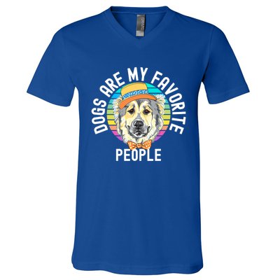 Funny Dogs Are My Favorite People Cute Gift V-Neck T-Shirt