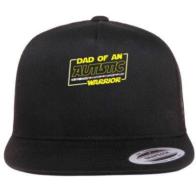 Father's Day Autism Warrior Awareness Dad T  Flat Bill Trucker Hat