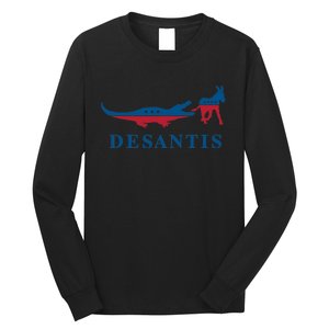 Funny DeSantis Alligator Donkey 2024 Governor President Long Sleeve Shirt