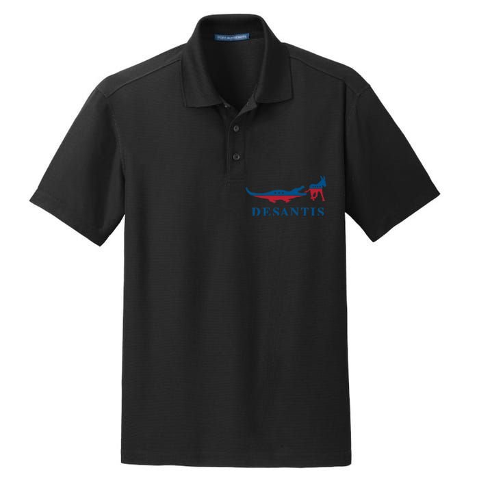 Funny DeSantis Alligator Donkey 2024 Governor President Dry Zone Grid Polo