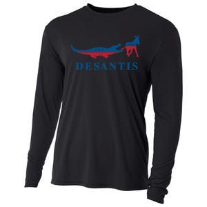 Funny DeSantis Alligator Donkey 2024 Governor President Cooling Performance Long Sleeve Crew