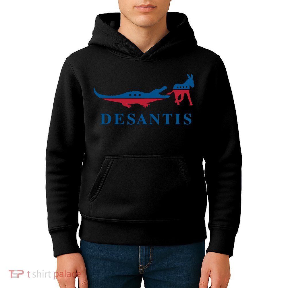 Funny DeSantis Alligator Donkey 2024 Governor President Kids Hoodie