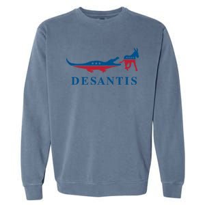 Funny DeSantis Alligator Donkey 2024 Governor President Garment-Dyed Sweatshirt