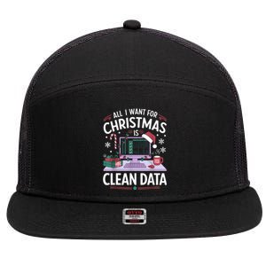 Funny Data Analyst Christmas Pun For Data Nerds Christmas 24 7 Panel Mesh Trucker Snapback Hat