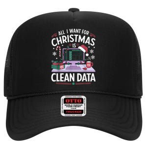 Funny Data Analyst Christmas Pun For Data Nerds Christmas 24 High Crown Mesh Back Trucker Hat