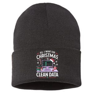 Funny Data Analyst Christmas Pun For Data Nerds Christmas 24 Sustainable Knit Beanie