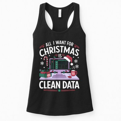 Funny Data Analyst Christmas Pun For Data Nerds Christmas 24 Women's Racerback Tank