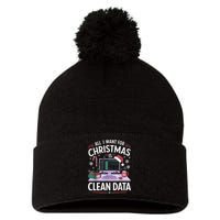 Funny Data Analyst Christmas Pun For Data Nerds Christmas 24 Pom Pom 12in Knit Beanie