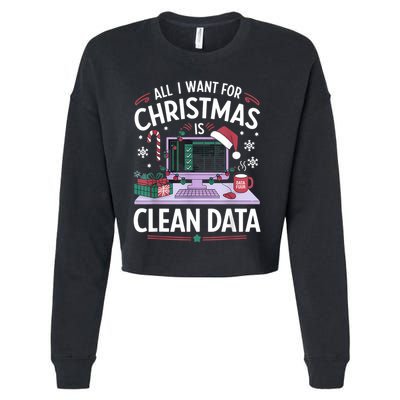 Funny Data Analyst Christmas Pun For Data Nerds Christmas 24 Cropped Pullover Crew