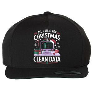 Funny Data Analyst Christmas Pun For Data Nerds Christmas 24 Wool Snapback Cap