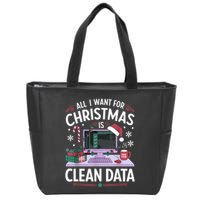 Funny Data Analyst Christmas Pun For Data Nerds Christmas 24 Zip Tote Bag