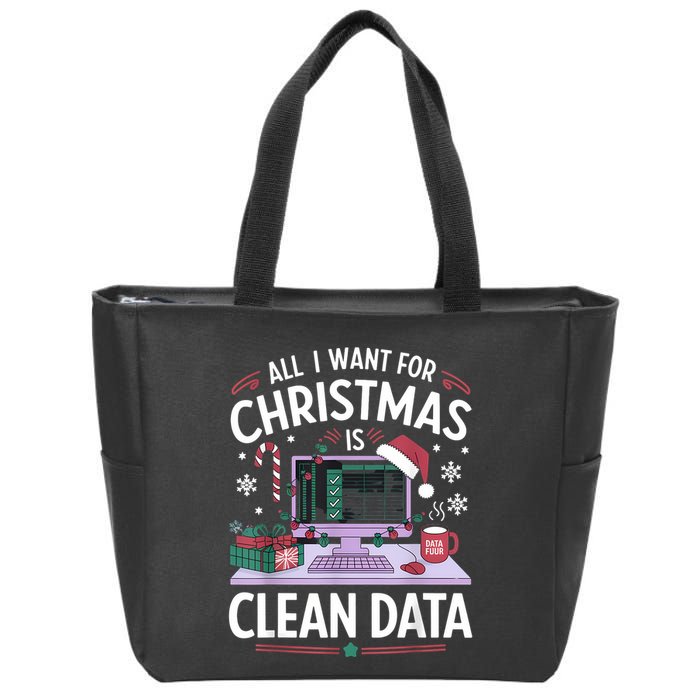 Funny Data Analyst Christmas Pun For Data Nerds Christmas 24 Zip Tote Bag