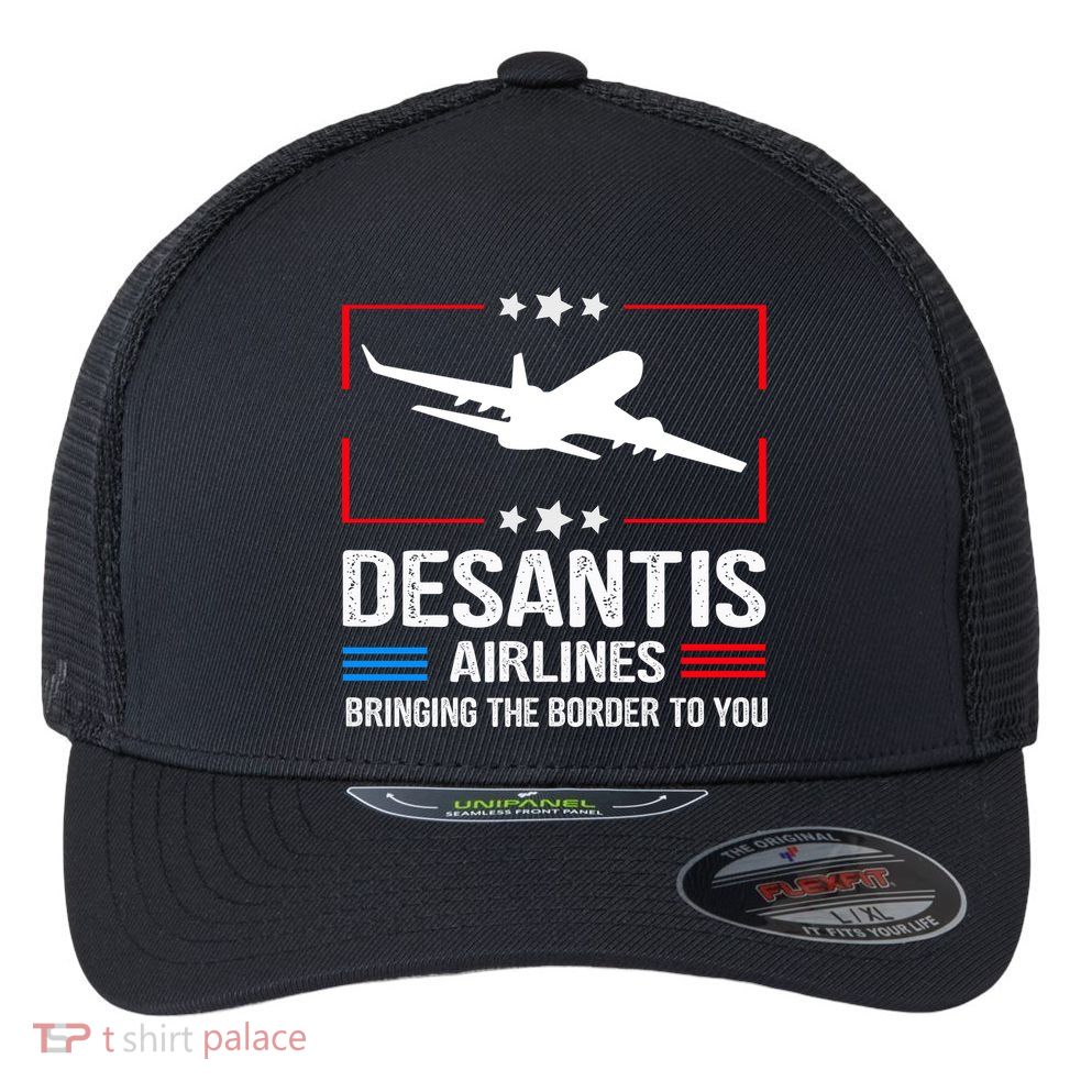 Funny Desantis Airlines Flexfit Unipanel Trucker Cap