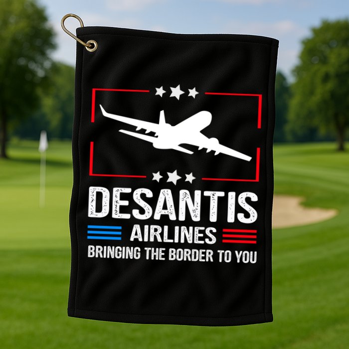 Funny Desantis Airlines Golf Towel
