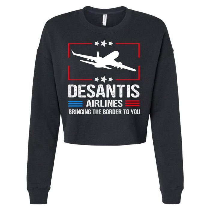 Funny Desantis Airlines Cropped Pullover Crew