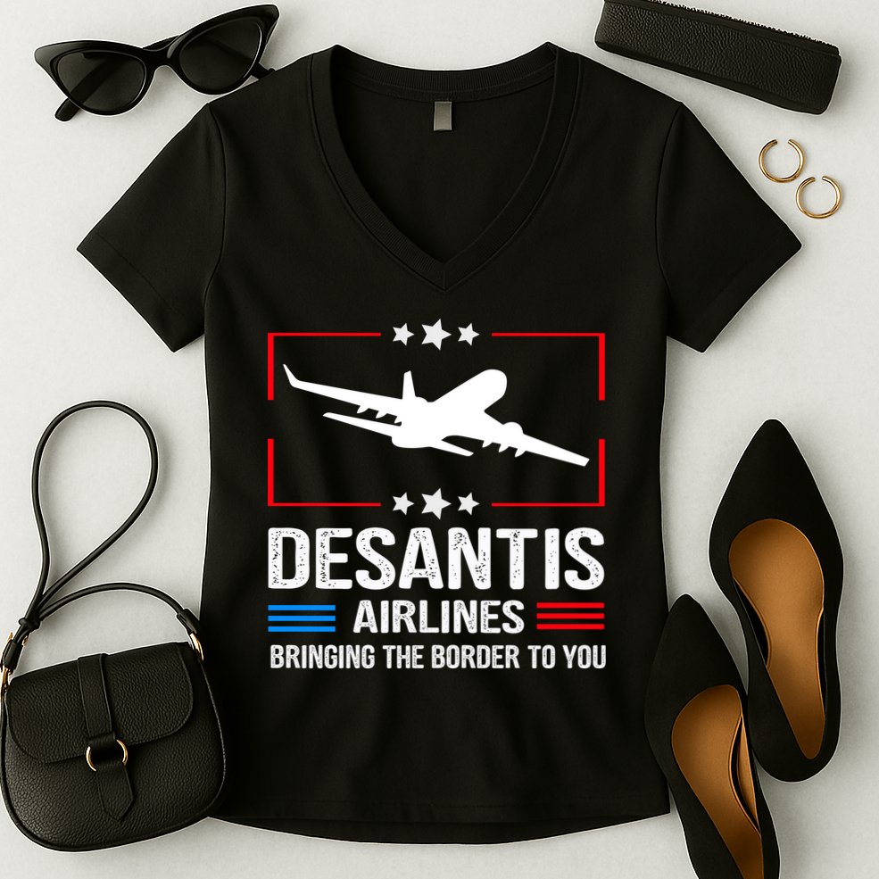 Funny Desantis Airlines Women's V-Neck T-Shirt