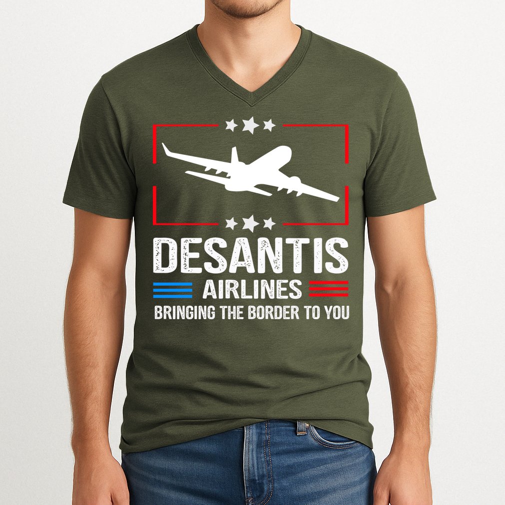 Funny Desantis Airlines V-Neck T-Shirt