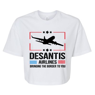 Funny Desantis Airlines Bella+Canvas Jersey Crop Tee