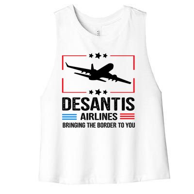 Funny Desantis Airlines Women's Racerback Cropped Tank