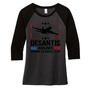 Funny Desantis Airlines Women's Tri-Blend 3/4-Sleeve Raglan Shirt