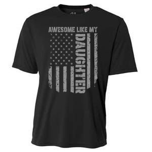 FatherS Day Awesome Like My Daughter Us American Flag Cooling Performance Crew T-Shirt