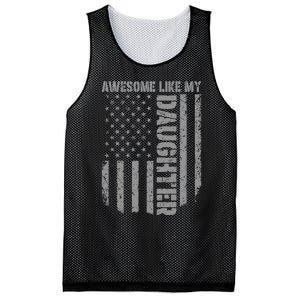 FatherS Day Awesome Like My Daughter Us American Flag Mesh Reversible Basketball Jersey Tank