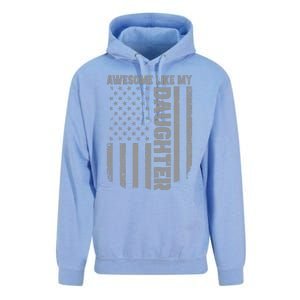 FatherS Day Awesome Like My Daughter Us American Flag Unisex Surf Hoodie