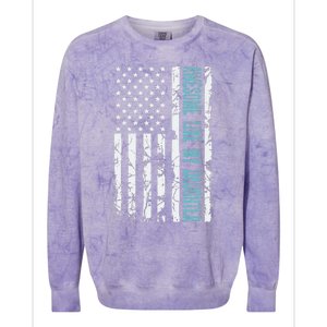 FatherS Day Awesome Like My Daughter With Us American Flag Colorblast Crewneck Sweatshirt