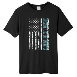 FatherS Day Awesome Like My Daughter With Us American Flag Tall Fusion ChromaSoft Performance T-Shirt