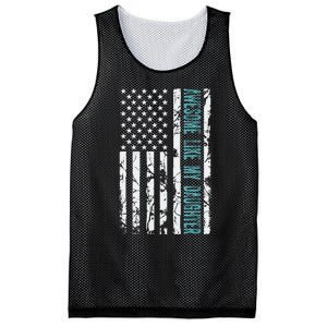 FatherS Day Awesome Like My Daughter With Us American Flag Mesh Reversible Basketball Jersey Tank