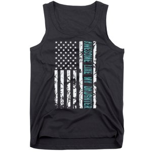 FatherS Day Awesome Like My Daughter With Us American Flag Tank Top