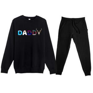 Frozen Dad And Mom Birthday Daddy Family Party Snowman Premium Crewneck Sweatsuit Set