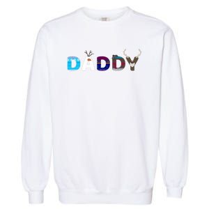 Frozen Dad And Mom Birthday Daddy Family Party Snowman Garment-Dyed Sweatshirt