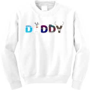 Frozen Dad And Mom Birthday Daddy Family Party Snowman Kids Sweatshirt