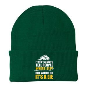 Fishing don't always tell people where fish when it's a lie Knit Cap Winter Beanie