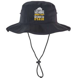 Fishing don't always tell people where fish when it's a lie Legacy Cool Fit Booney Bucket Hat