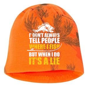 Fishing don't always tell people where fish when it's a lie Kati - Camo Knit Beanie