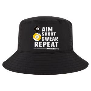 Father's Day Aim Shoot Swear Repeat Billiards Gift For Dad Cool Comfort Performance Bucket Hat