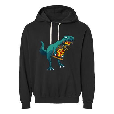 Funny Dinosaur Art For  Dinosaur Pizza Slice Lover Garment-Dyed Fleece Hoodie