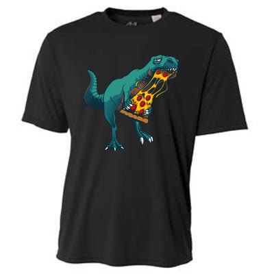 Funny Dinosaur Art For  Dinosaur Pizza Slice Lover Cooling Performance Crew T-Shirt