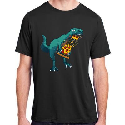 Funny Dinosaur Art For  Dinosaur Pizza Slice Lover Adult ChromaSoft Performance T-Shirt