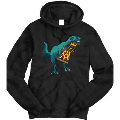 Funny Dinosaur Art For  Dinosaur Pizza Slice Lover Tie Dye Hoodie