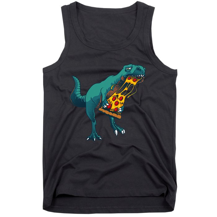 Funny Dinosaur Art For  Dinosaur Pizza Slice Lover Tank Top