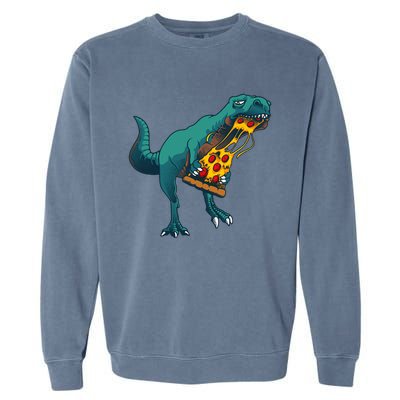 Funny Dinosaur Art For  Dinosaur Pizza Slice Lover Garment-Dyed Sweatshirt